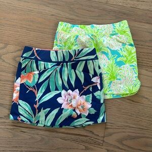 EUC pair of Ralph Lauren Polo and RLX nylon tennis skirts with shorts, size 4 4T